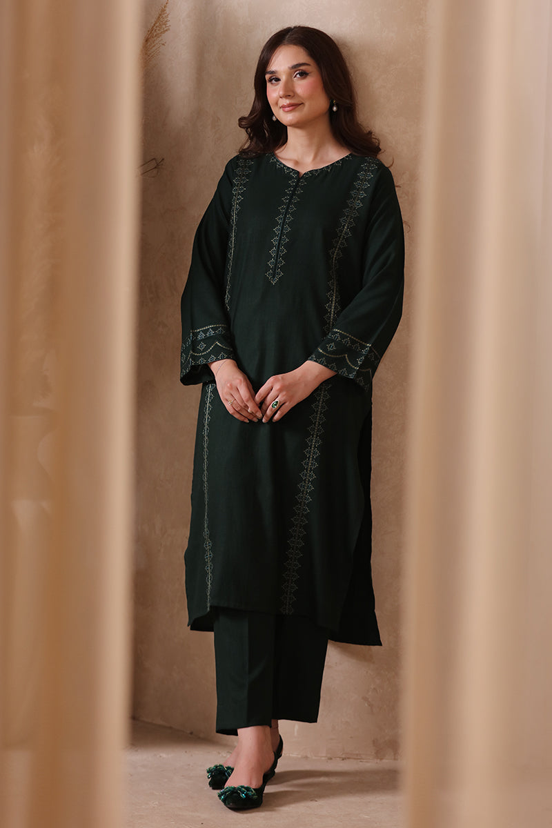 2 Piece Pret Embroidered Dark Green Dhanak Marina Suit