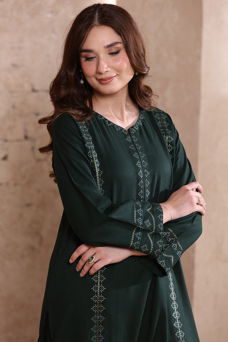 2 Piece Pret Embroidered Dark Green Dhanak Marina Suit