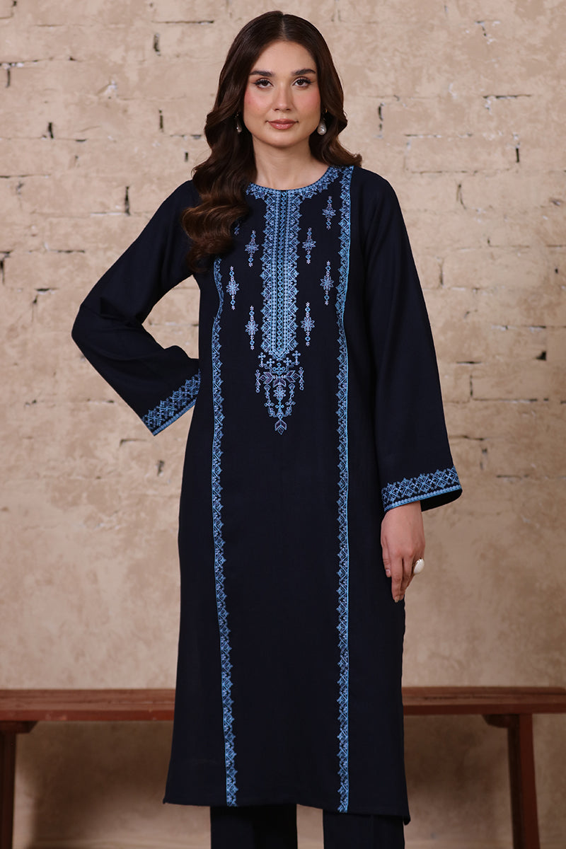 2 Piece Pret Embroidered Navy Blue Dhanak Marina Suit