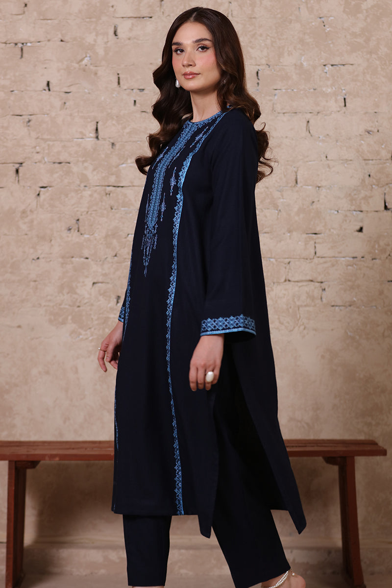 2 Piece Pret Embroidered Navy Blue Dhanak Marina Suit