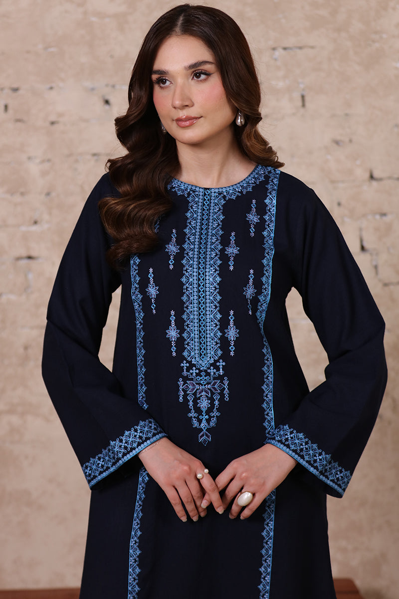 2 Piece Pret Embroidered Navy Blue Dhanak Marina Suit