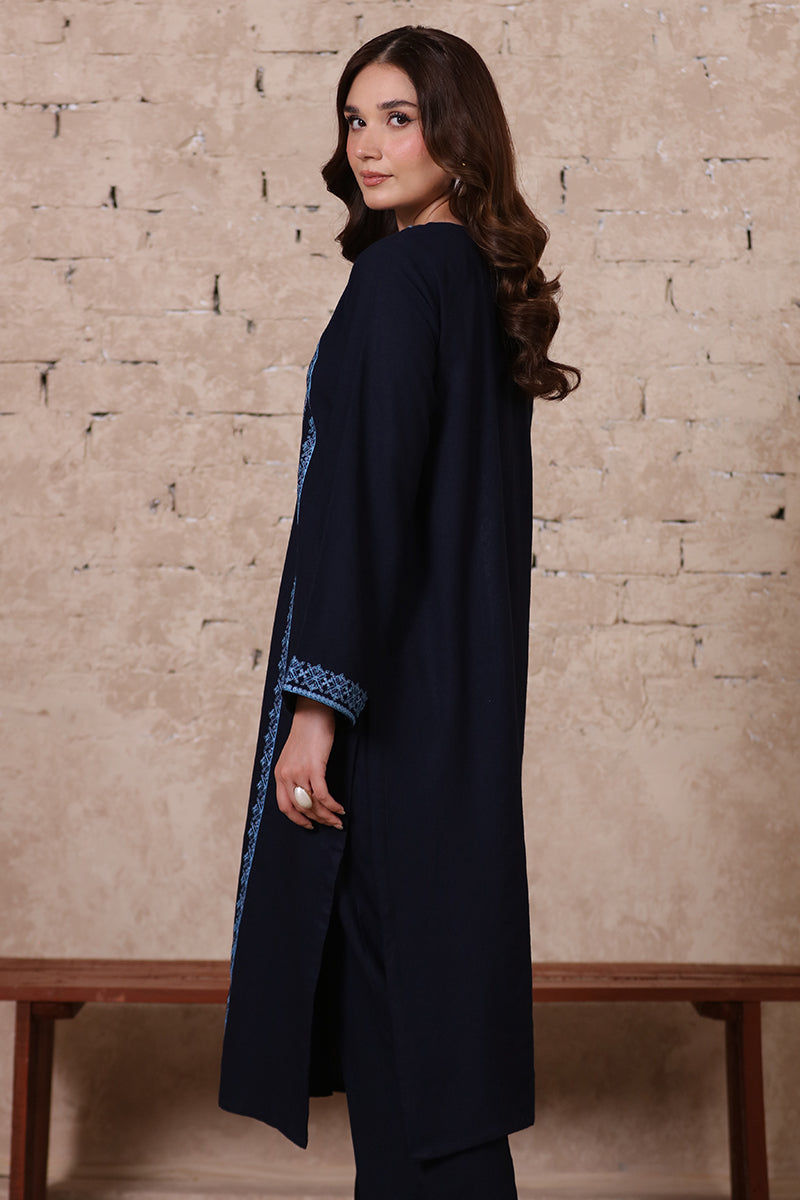 2 Piece Pret Embroidered Navy Blue Dhanak Marina Suit