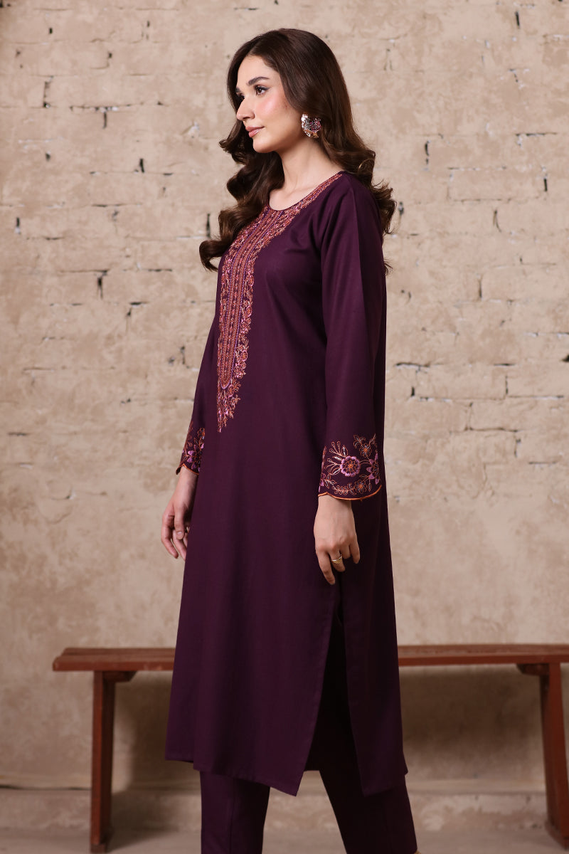 2 Piece Pret Embroidered Purple Dhanak Marina Suit