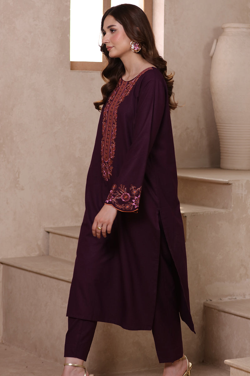 2 Piece Pret Embroidered Purple Dhanak Marina Suit