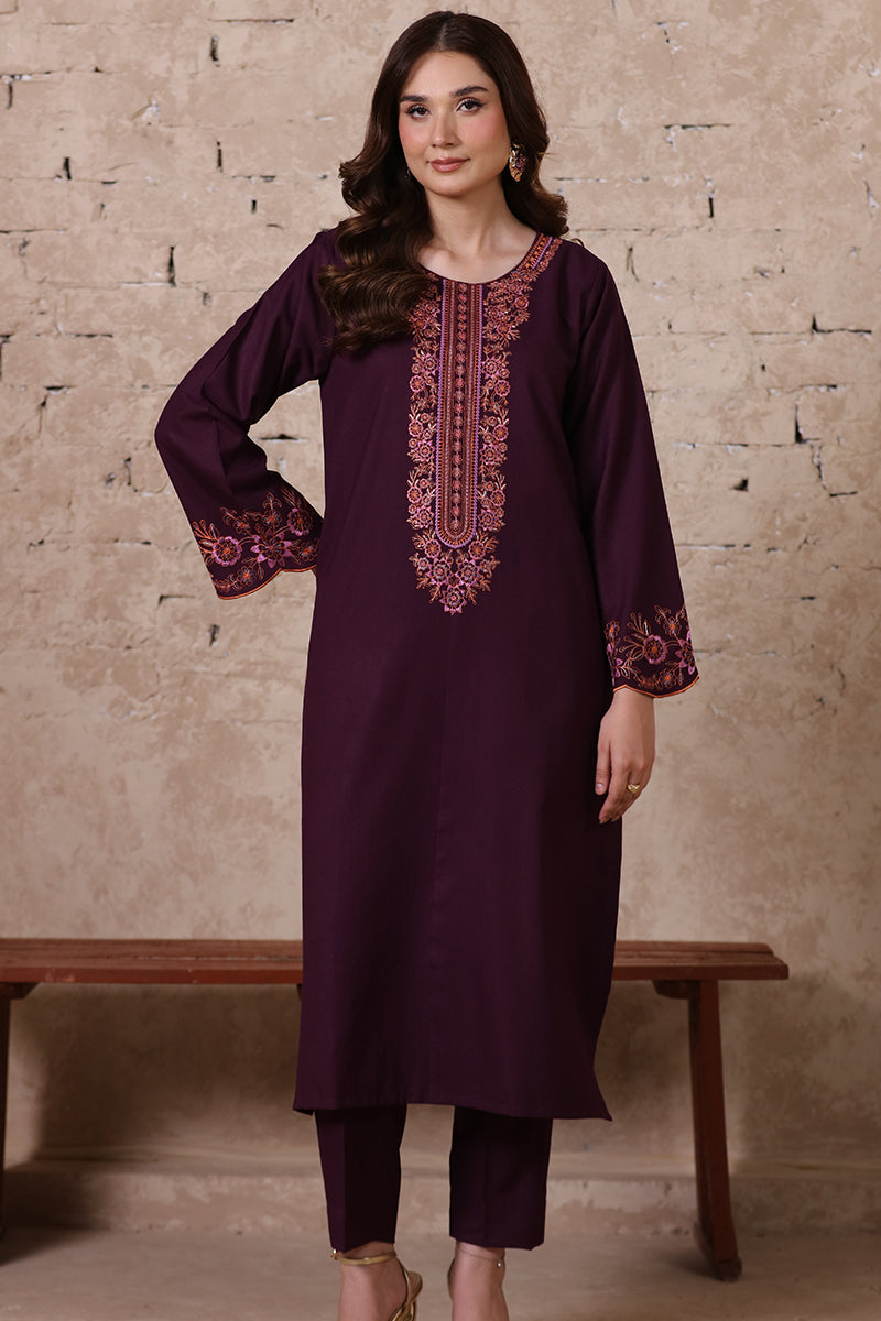 2 Piece Pret Embroidered Purple Dhanak Marina Suit