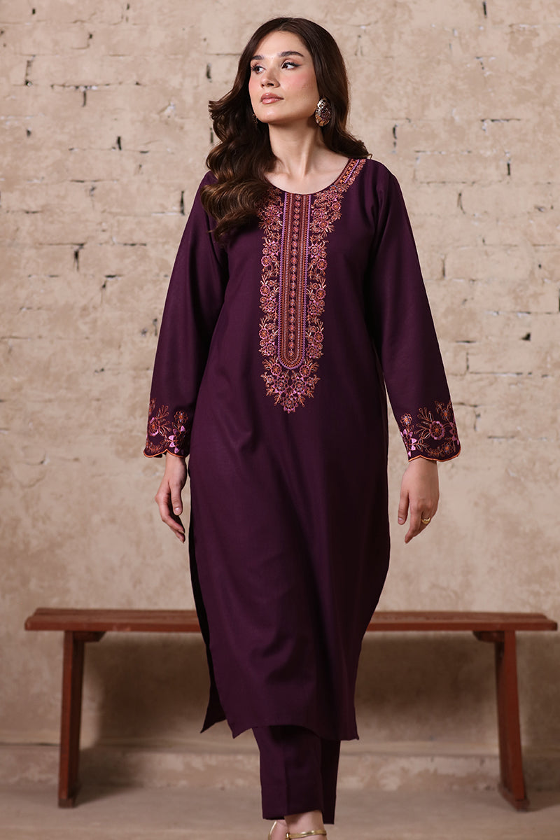 2 Piece Pret Embroidered Purple Dhanak Marina Suit