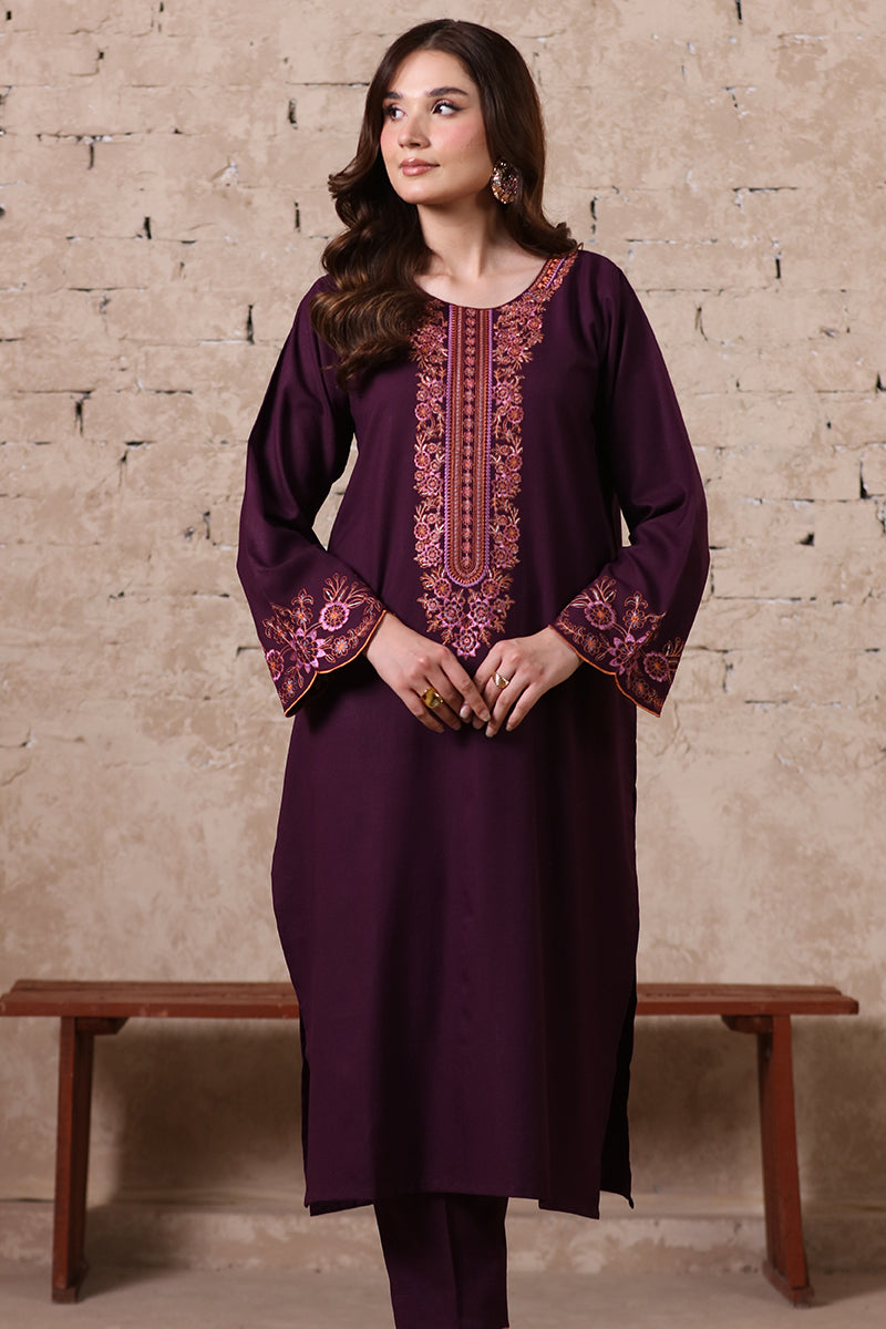 2 Piece Pret Embroidered Purple Dhanak Marina Suit