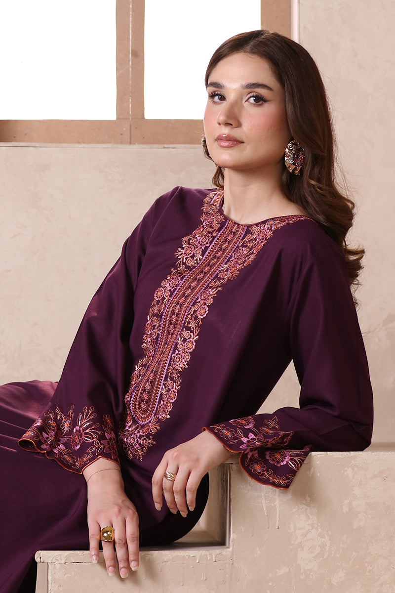 2 Piece Pret Embroidered Purple Dhanak Marina Suit