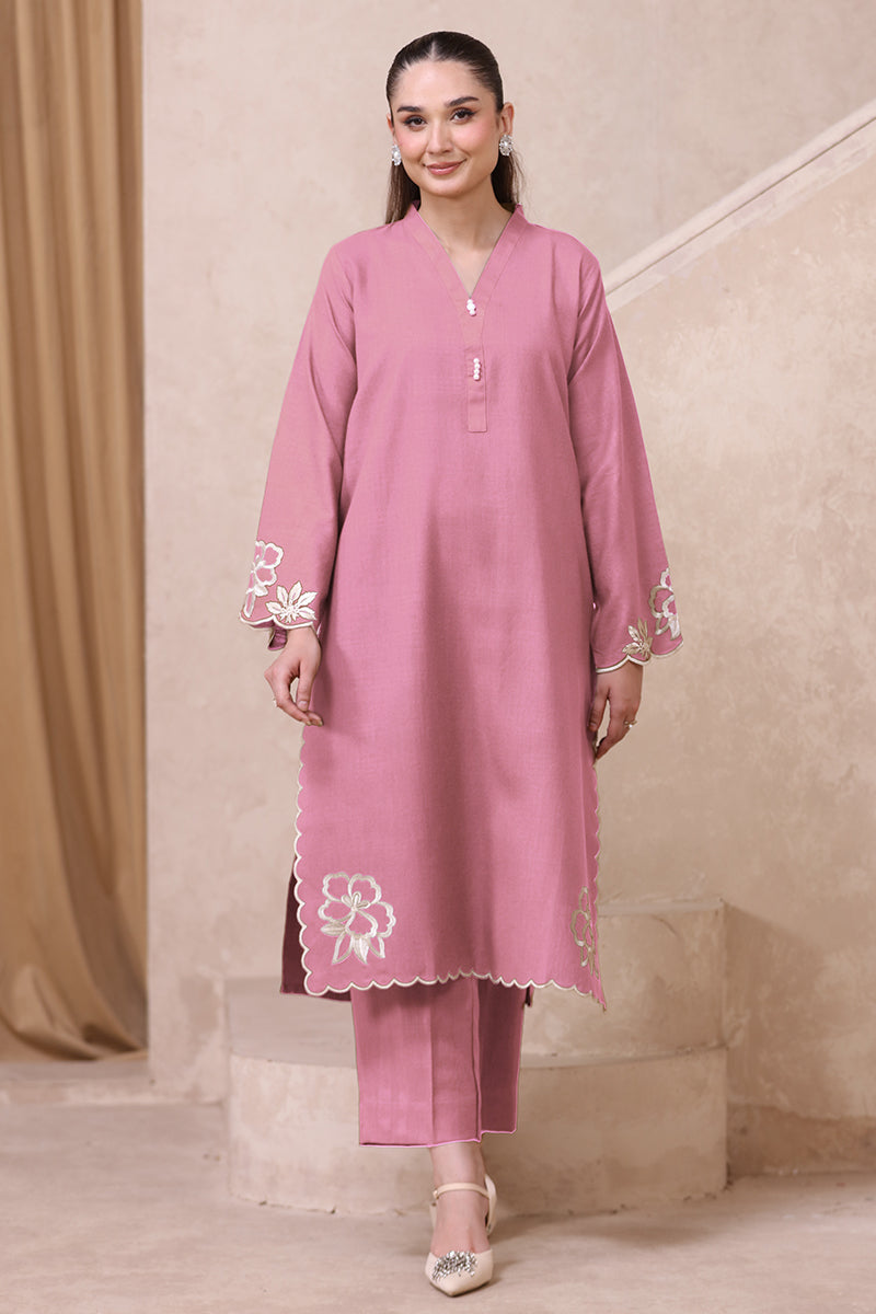 2 Piece Pret Embroidered Tea Pink Dhanak Marina Suit