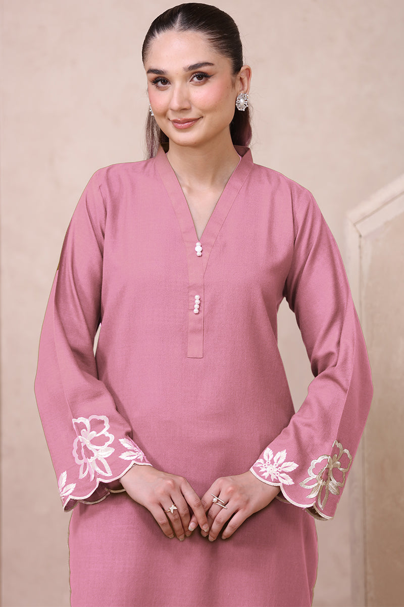 2 Piece Pret Embroidered Tea Pink Dhanak Marina Suit