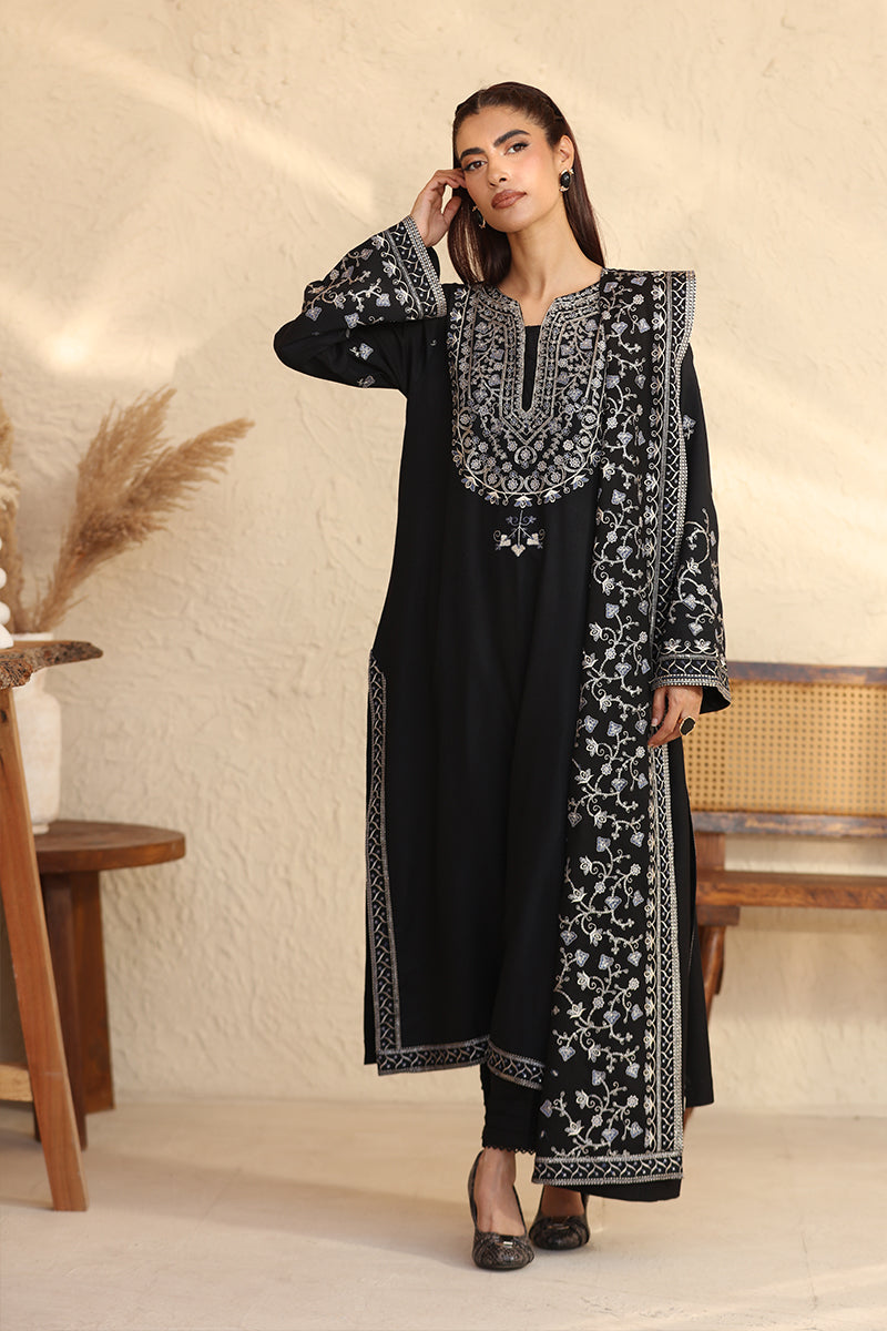 Pret Sequin Embroidered Black Dhanak Marina Suit