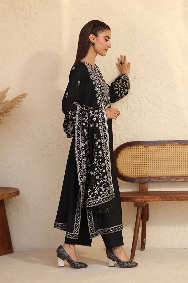 Pret Sequin Embroidered Black Dhanak Marina Suit