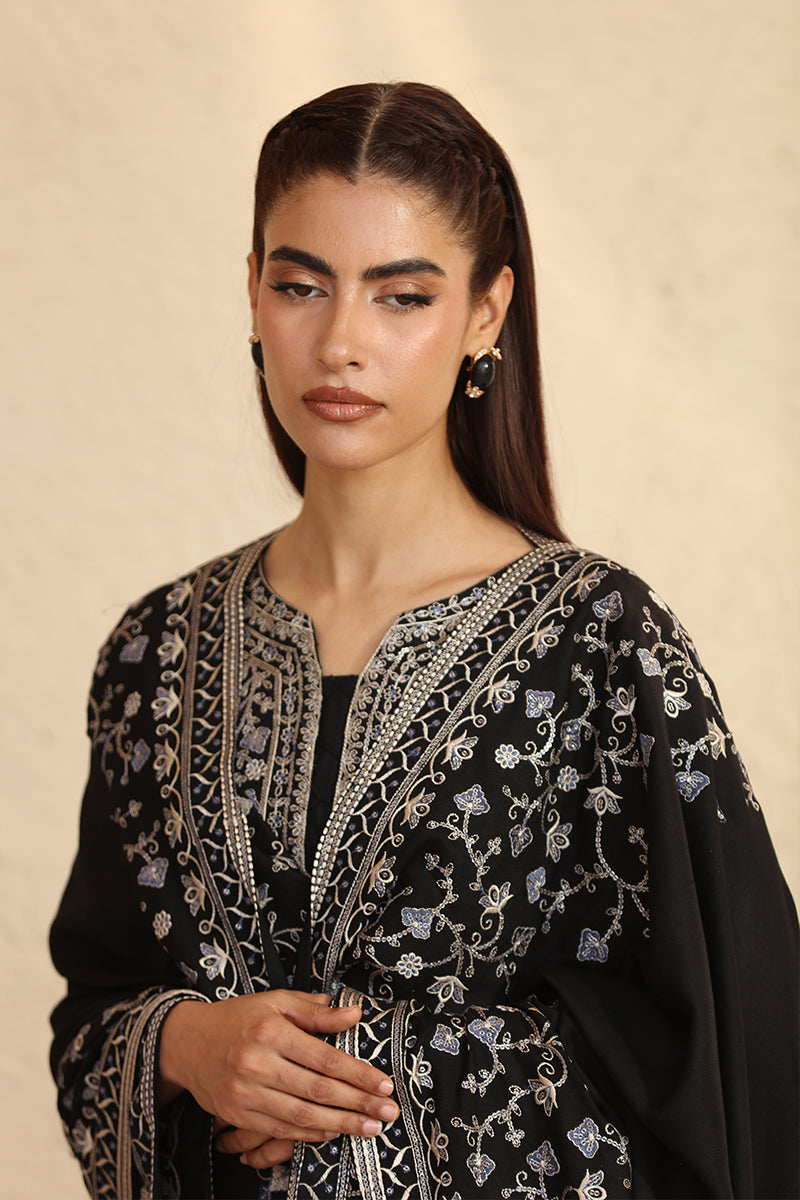 Pret Sequin Embroidered Black Dhanak Marina Suit