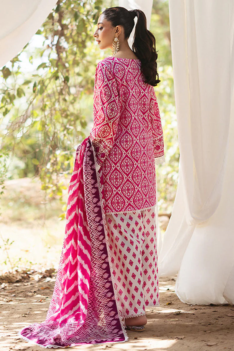 3 Piece Unstitched Digital Printed Pink Lawn Suit-1