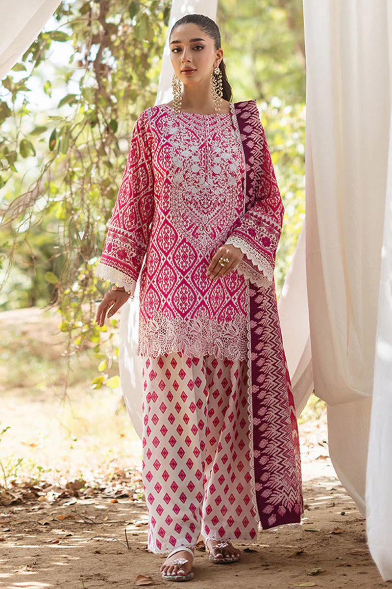 3 Piece Unstitched Digital Printed Pink Lawn Suit-1